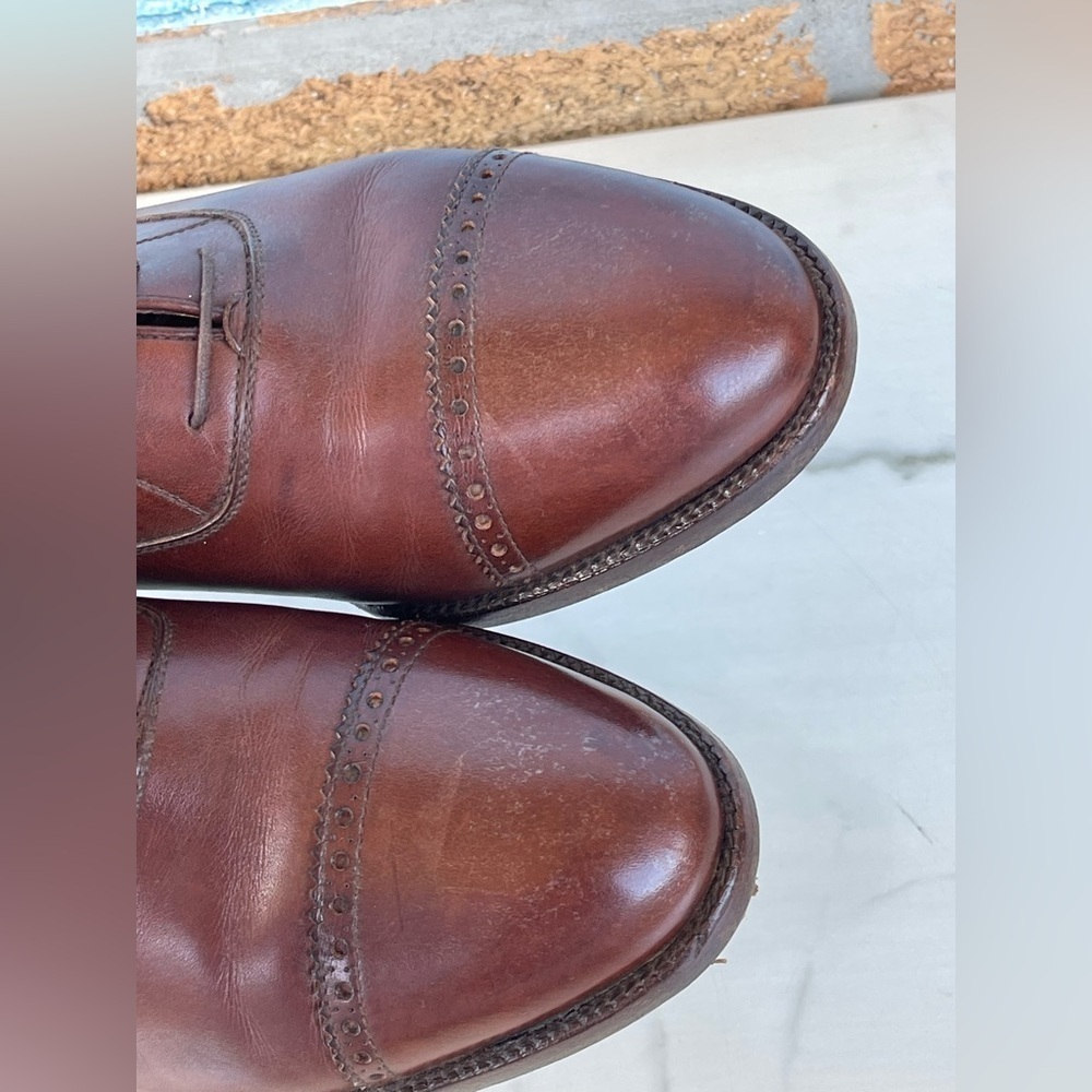 Salvatore Ferragamo Tramezza Men's cap toe brown made ITALY size 6.5 - Picture 5 of 10